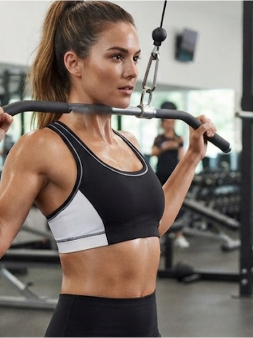 lululemon athletica s Black and White Colorblock Sports Bra size 10